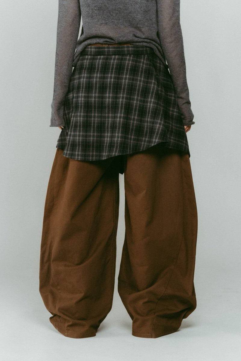 shirt wrap denim pants/brown - KNUTH MARF
