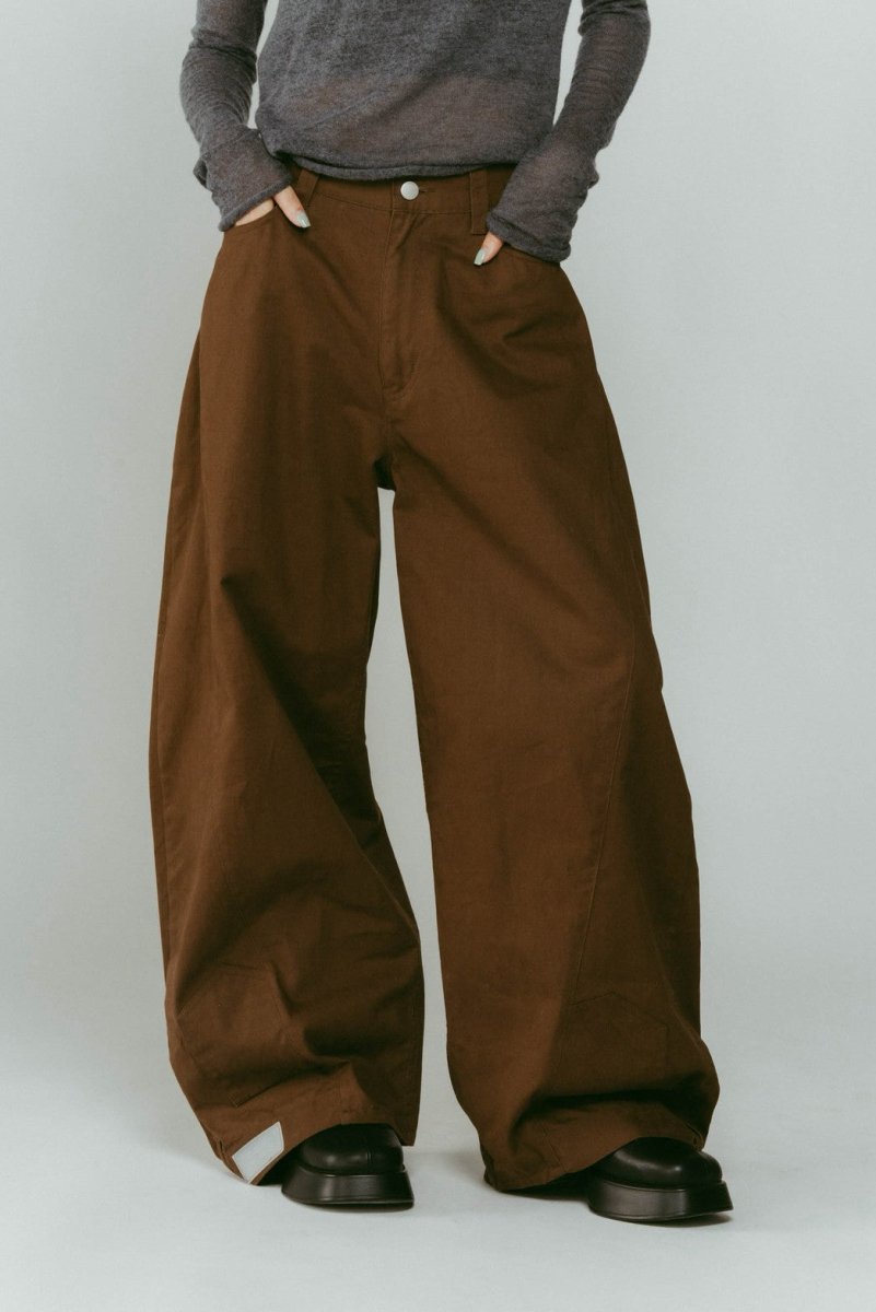 shirt wrap denim pants/brown - KNUTH MARF