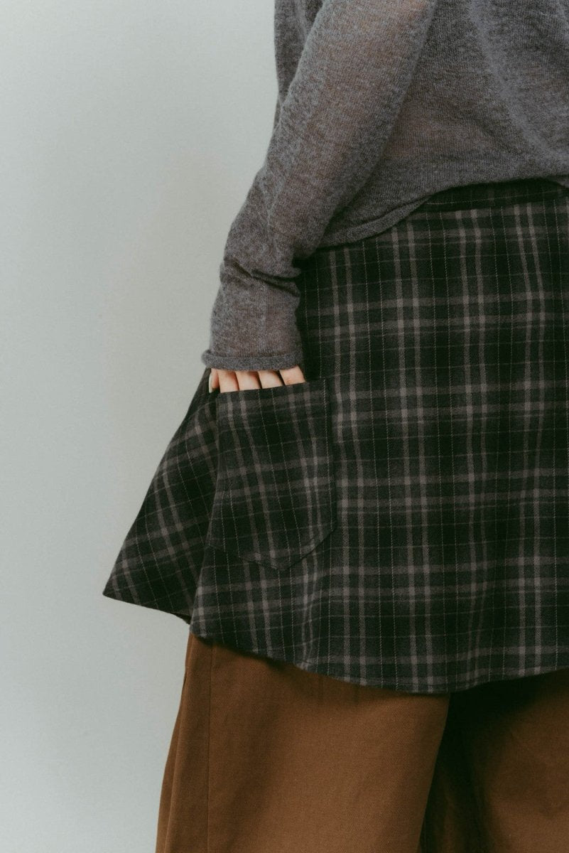 shirt wrap denim pants/brown - KNUTH MARF