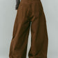 shirt wrap denim pants/brown - KNUTH MARF