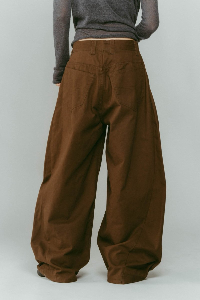 shirt wrap denim pants/brown - KNUTH MARF