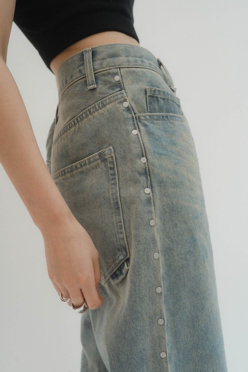 side line studs denim/2color - KNUTH MARF