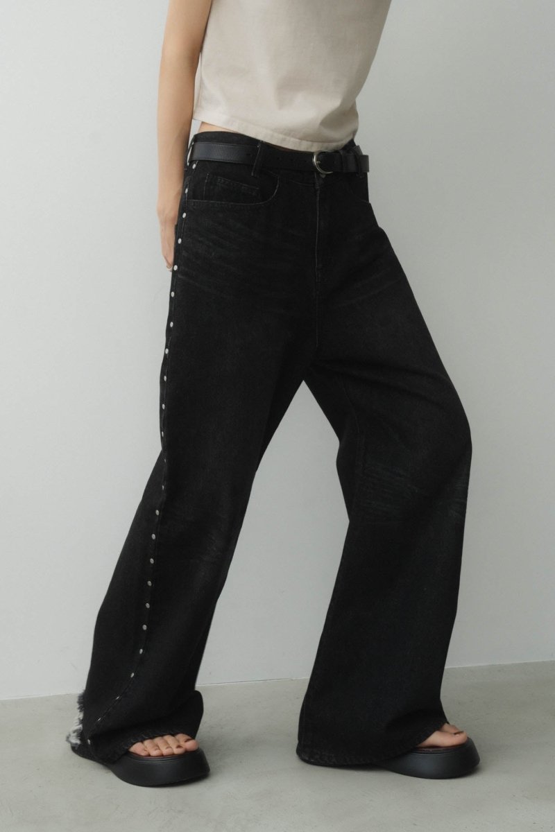 side line studs denim(unisex)/2color - KNUTH MARF