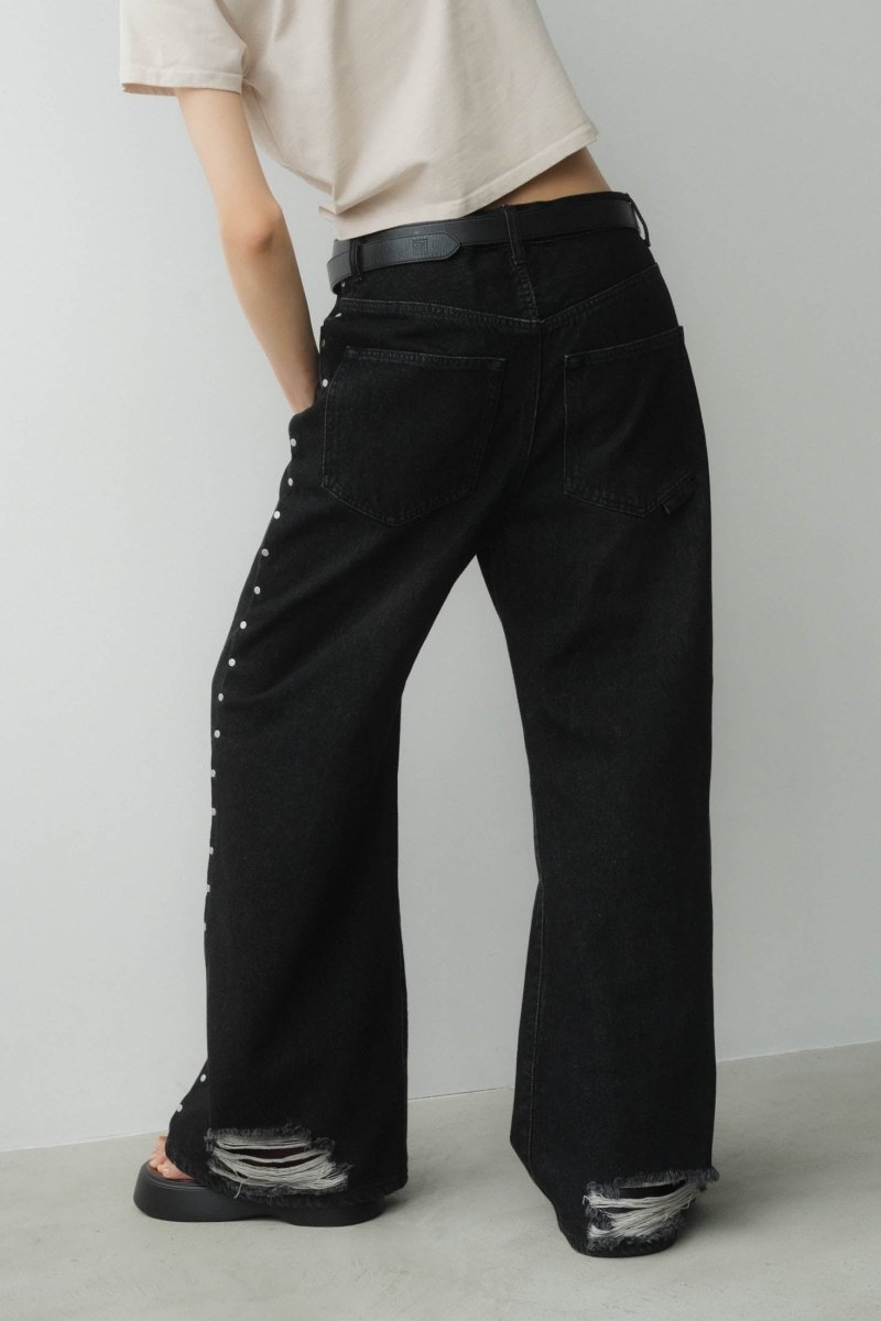 side line studs denim(unisex)/2color - KNUTH MARF