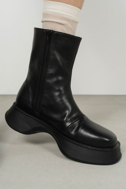 skinny platform boots/black - KNUTH MARF