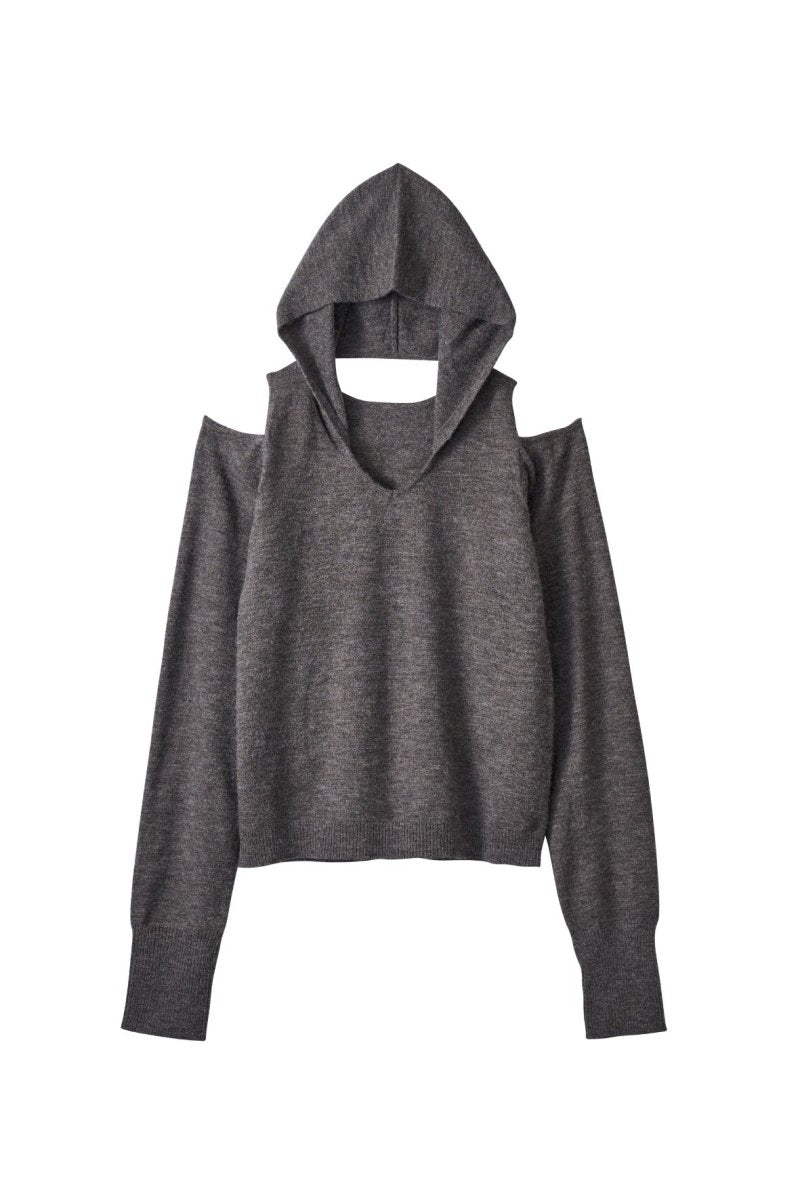 slim hooded knit/gray - KNUTH MARF
