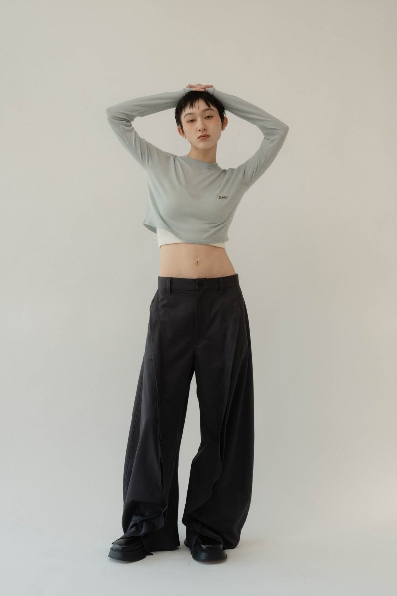 slit deformed pants(unisex)/3color - KNUTH MARF