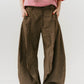 slit deformed pants(unisex)/checkbrown - KNUTH MARF
