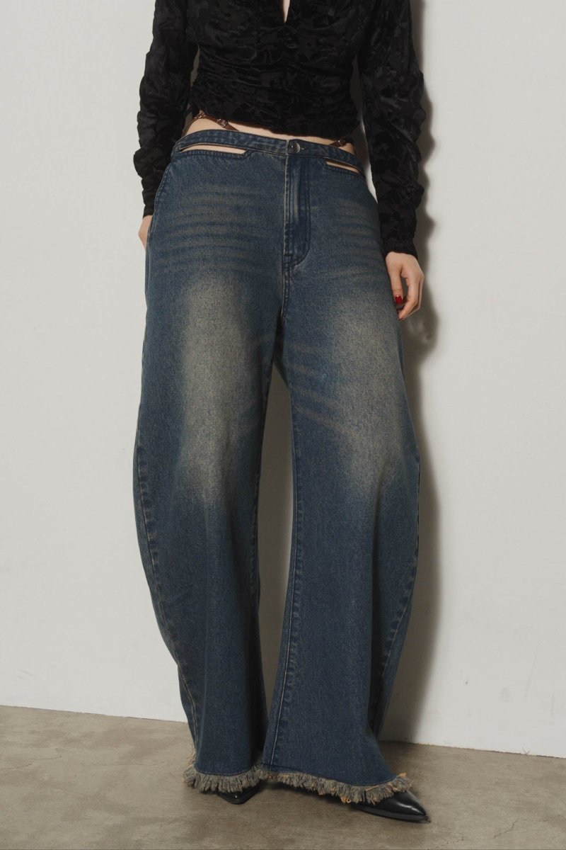 spaghetti denim pants - KNUTH MARF