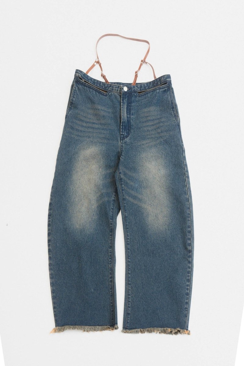 spaghetti denim pants - KNUTH MARF