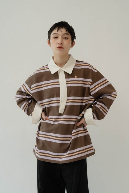 spring rugger shirt(unisex)/brownpink - KNUTH MARF