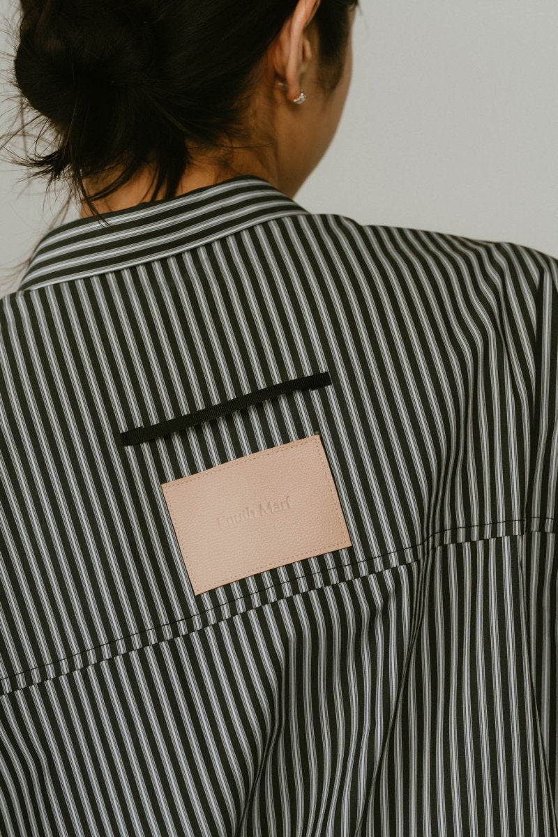 stripe label nosleeve shirt/4color - KNUTH MARF