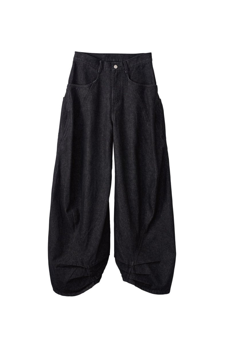 tuck design denim pants/denimblack - KNUTH MARF