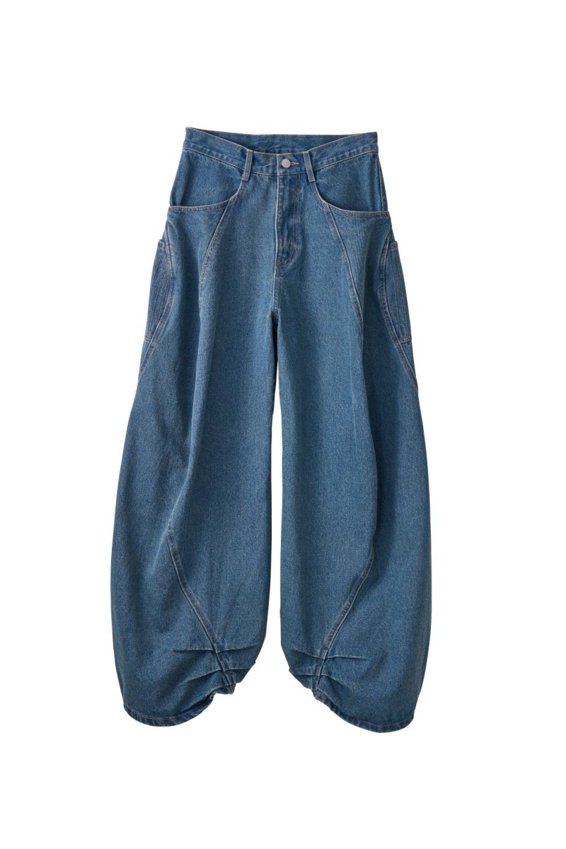 tuck design denim pants/denimblue - KNUTH MARF