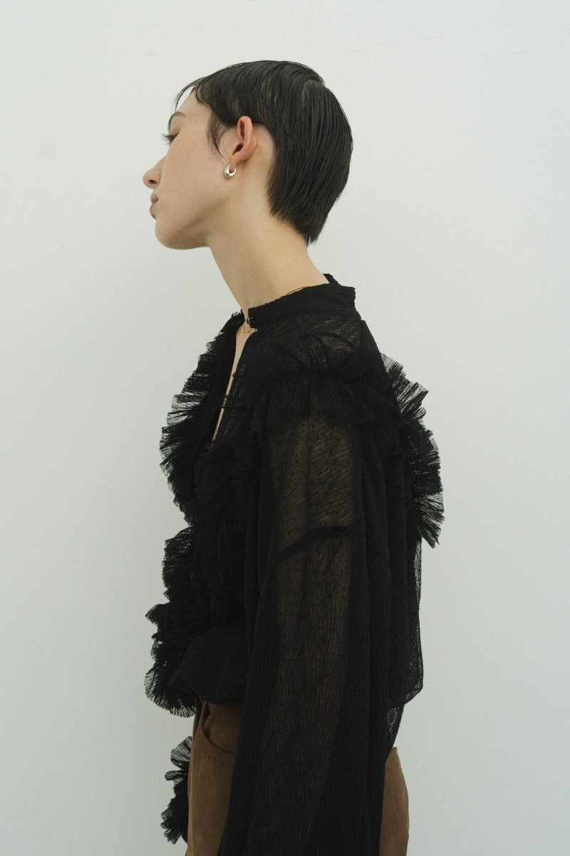 tulle design blouse/black - KNUTH MARF