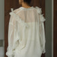 tulle design blouse/white - KNUTH MARF