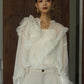 tulle design blouse/white - KNUTH MARF