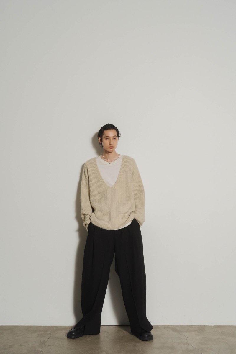 Uneck knit pullover(unisex)/2color - KNUTH MARF