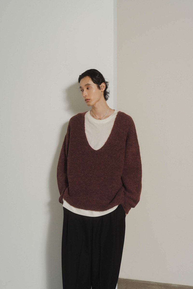 Uneck knit pullover(unisex)/2color - KNUTH MARF