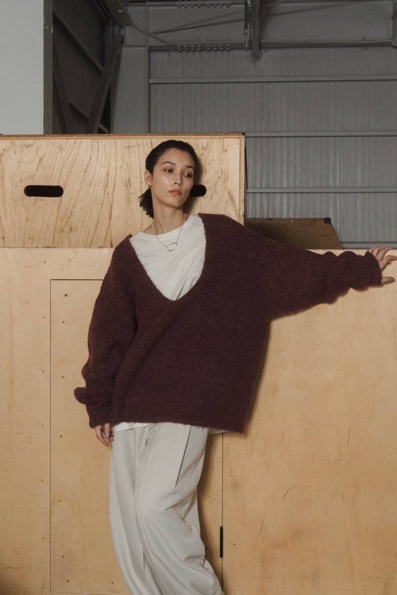 Uneck knit pullover(unisex)/2color - KNUTH MARF