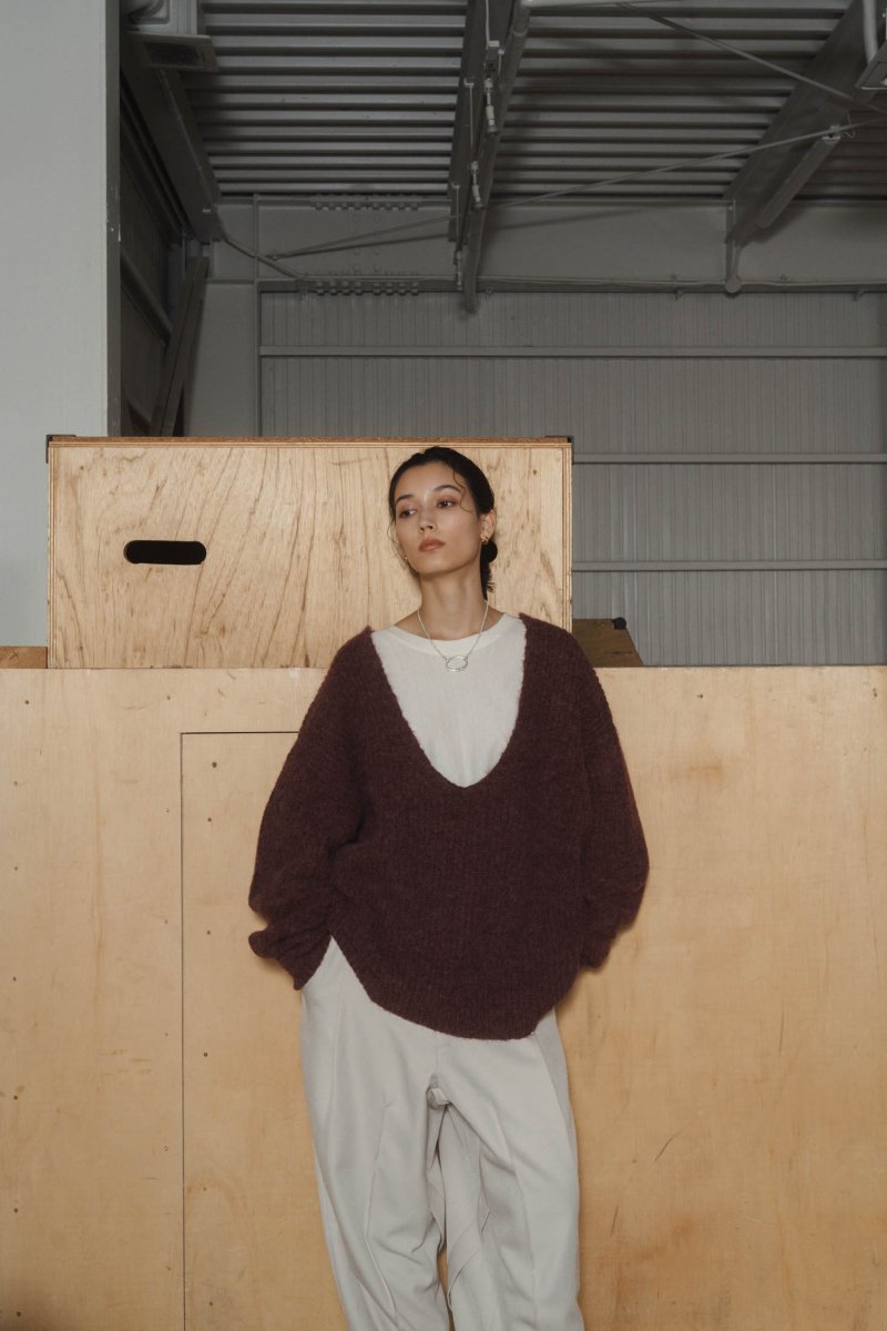 Uneck knit pullover(unisex)/2color - KNUTH MARF