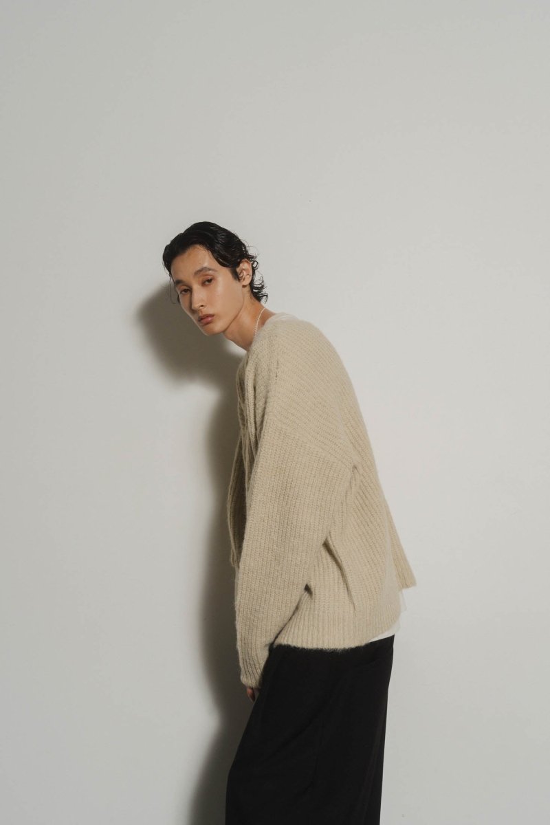 Uneck knit pullover(unisex)/2color - KNUTH MARF