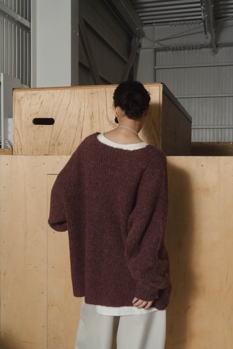 Uneck knit pullover(unisex)/2color - KNUTH MARF