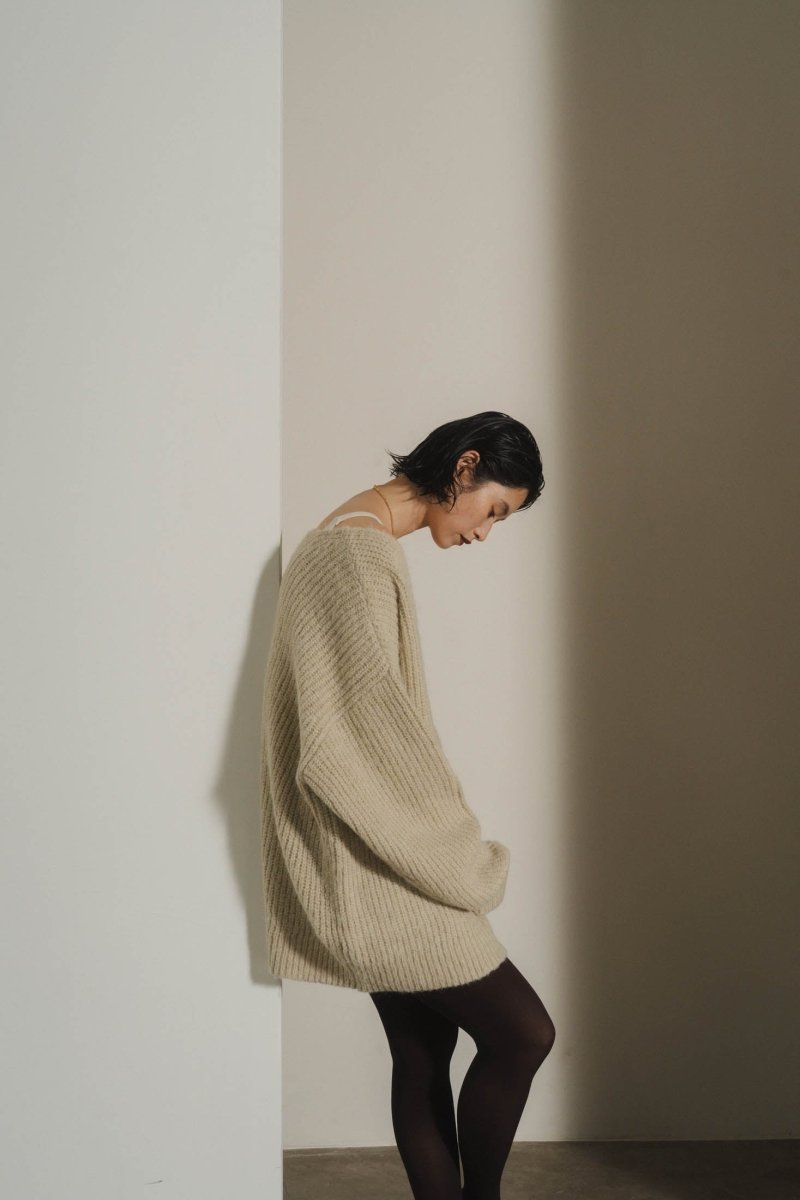 Uneck knit pullover(unisex)/2color - KNUTH MARF