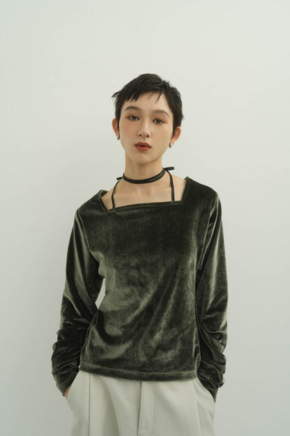 velours ribbon tops/2color - KNUTH MARF