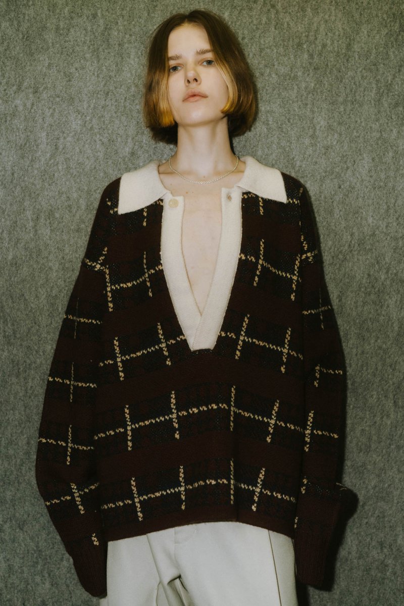 vintage lager knit(unisex)/bordeaux - KNUTH MARF
