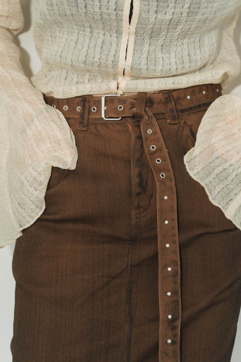 vintage studs long skirt/3color - KNUTH MARF