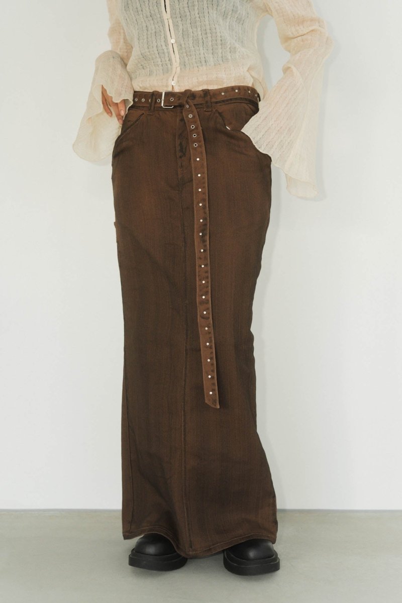 vintage studs long skirt/3color - KNUTH MARF