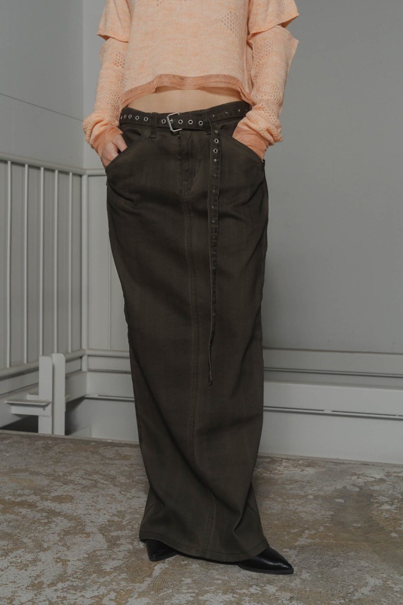 vintage studs long skirt/3color - KNUTH MARF