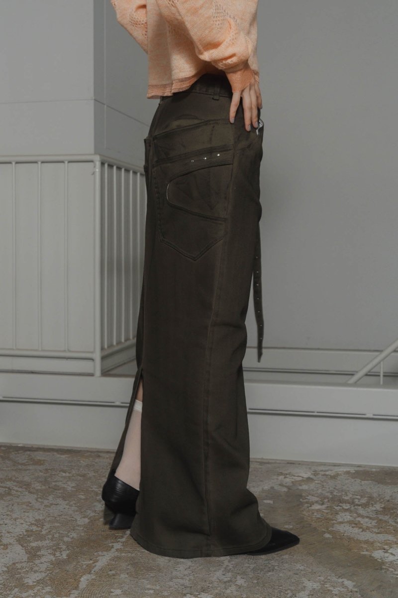 vintage studs long skirt/3color - KNUTH MARF