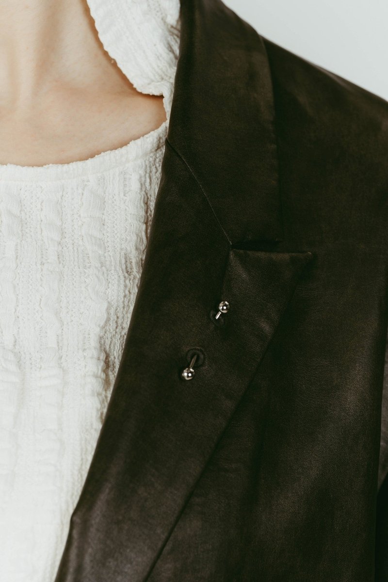 vintage tailored jacket/leatherblack - KNUTH MARF