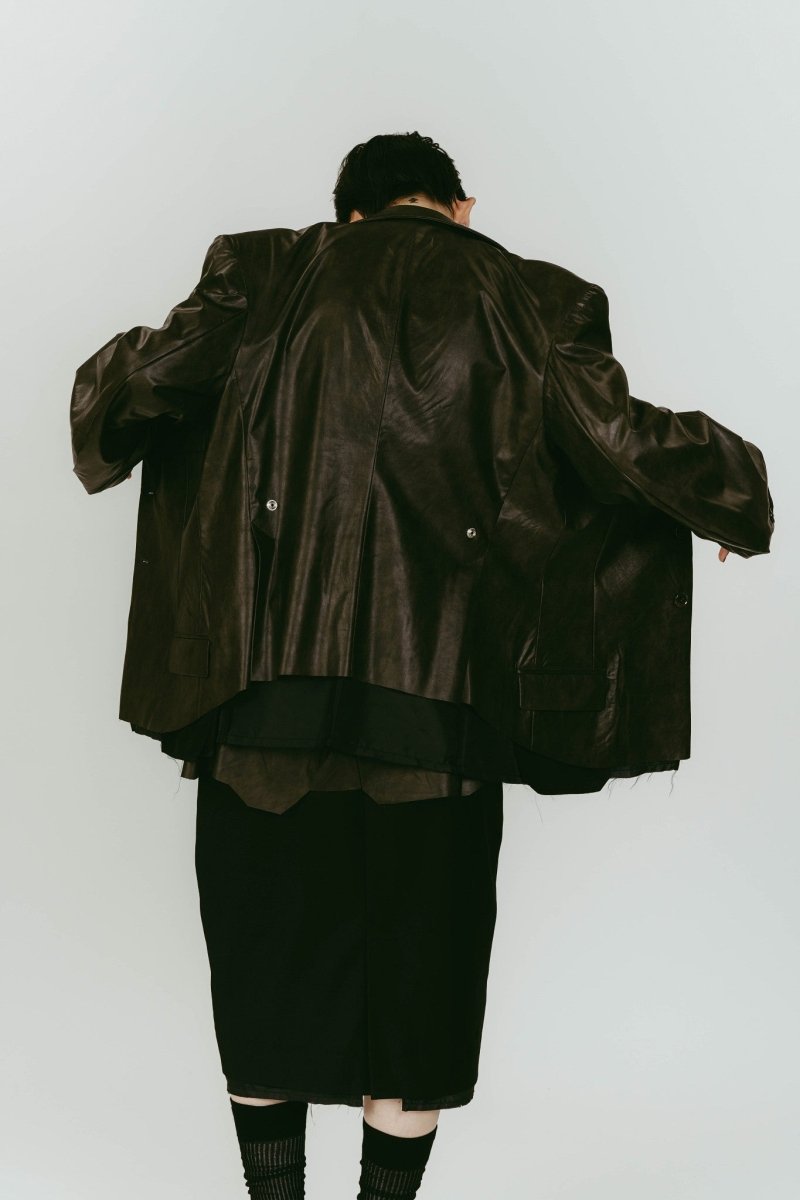 vintage tailored jacket/leatherblack - KNUTH MARF