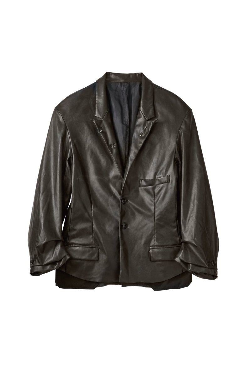 vintage tailored jacket/leatherblack - KNUTH MARF