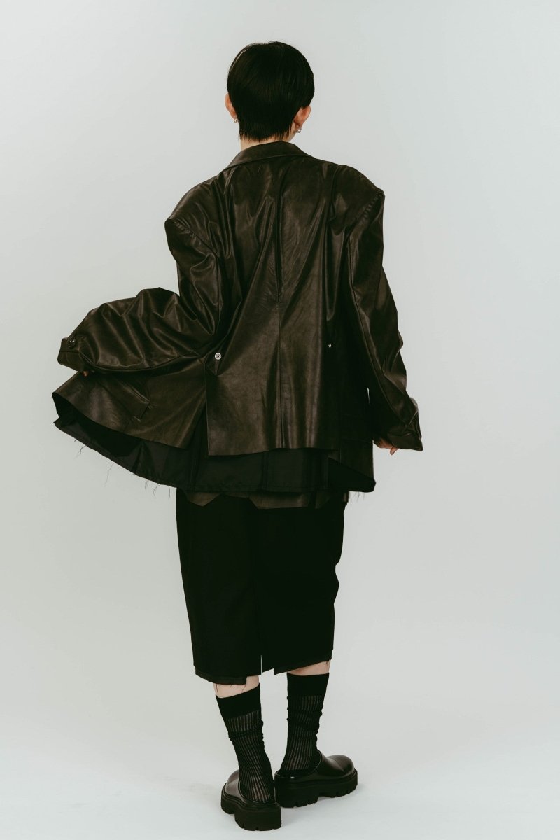 vintage tailored jacket/leatherblack - KNUTH MARF