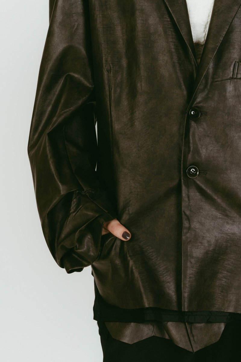 vintage tailored jacket/leatherblack - KNUTH MARF