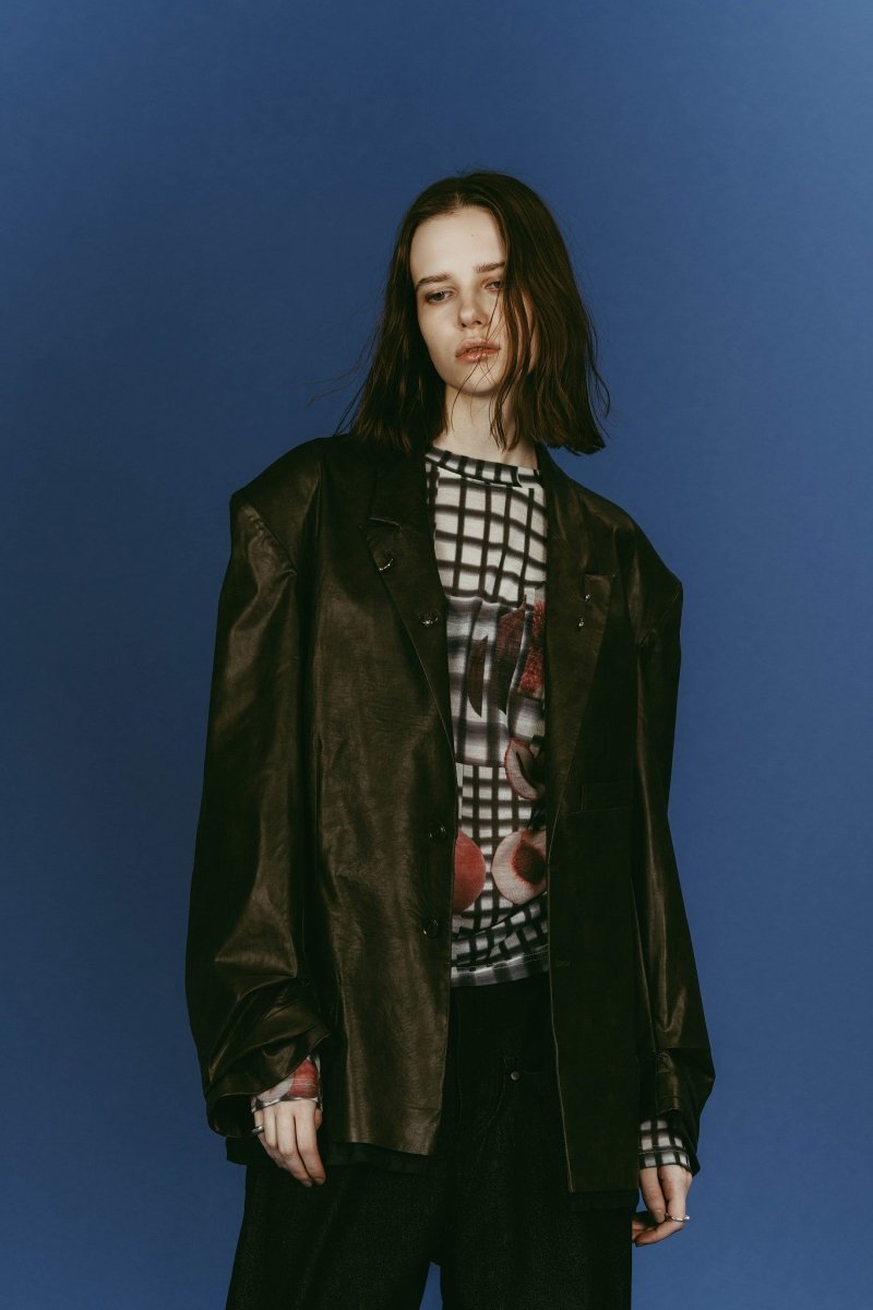 vintage tailored jacket/leatherblack - KNUTH MARF