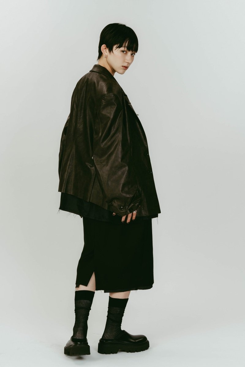 vintage tailored jacket/leatherblack - KNUTH MARF
