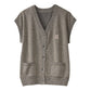 Vneck logo knit vest/2color - KNUTH MARF