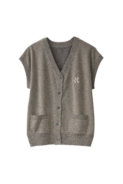 Vneck logo knit vest/2color - KNUTH MARF