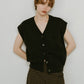 Vneck logo knit vest/2color - KNUTH MARF