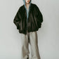 voluminous leather jacket(unisex)/black - KNUTH MARF