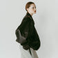 voluminous leather jacket(unisex)/black - KNUTH MARF