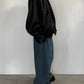 voluminous leather jacket(unisex)/black - KNUTH MARF