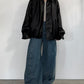 voluminous leather jacket(unisex)/black - KNUTH MARF