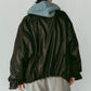 voluminous leather jacket(unisex)/black - KNUTH MARF