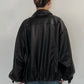 voluminous leather jacket(unisex)/black - KNUTH MARF